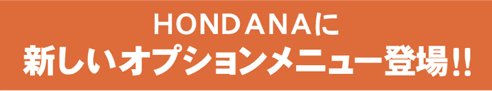 HONDANAに新しいオプションメニュー登場